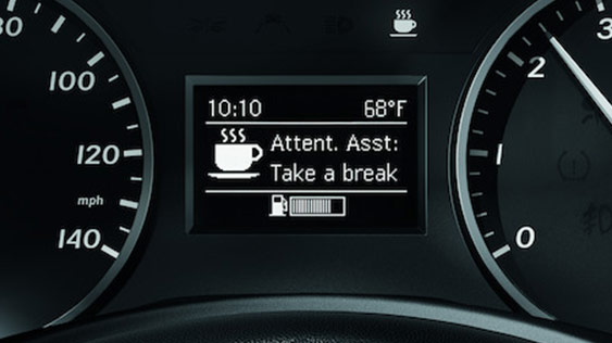 View of the dashboard with Attention Assist activated.