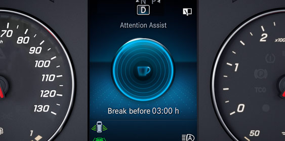 Dashboard view of the Attention Assist display.